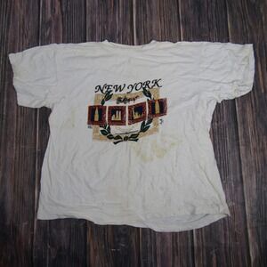 Vintage New York Shirt Mens XL White Vecta 100% Cotton City Souvenir Tee 90s USA